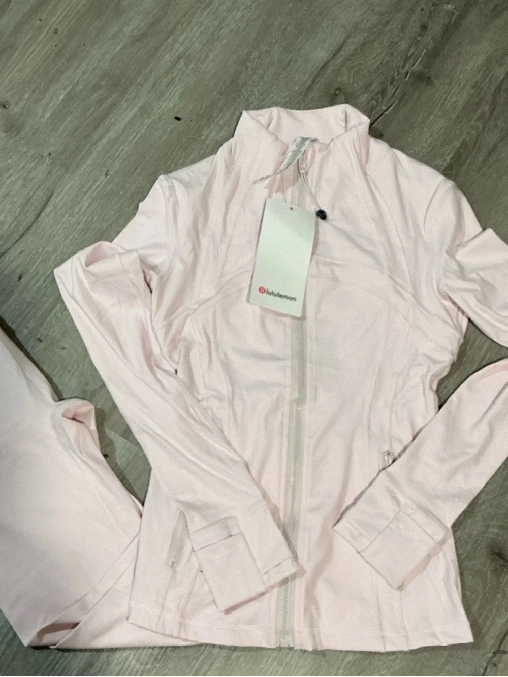 lululemon athletica Light Pink Zip-Up Bodysuit set